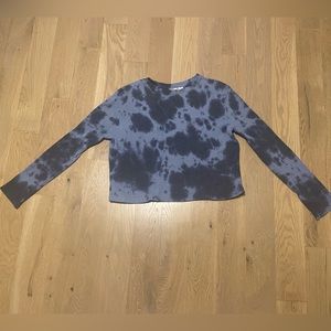 RD style blue tie dye long sleeve shirt waffle material